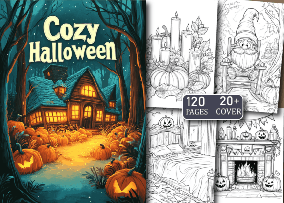 Cozy Halloween Coloring Pages for Adults