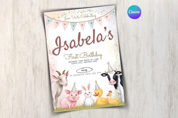 Editable Farm Birthday Invitation