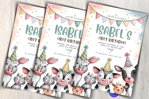 Editable Farm Birthday Invitation