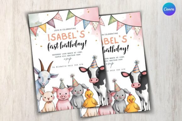 Editable Farm Birthday Invitation