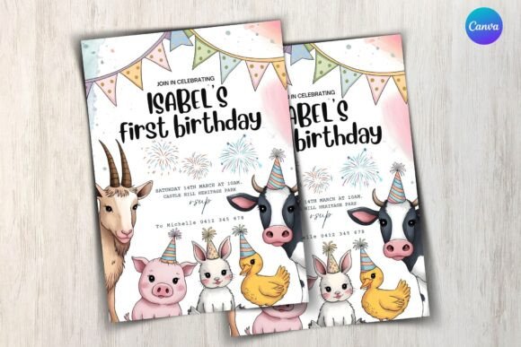Editable Farm Birthday Invitation