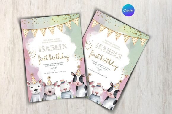 Editable Farm Birthday Invitation