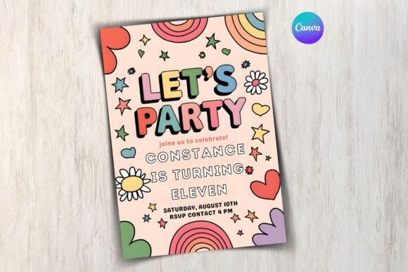 Editable Preppy Birthday Invitation