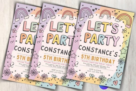 Editable Preppy Birthday Invitation