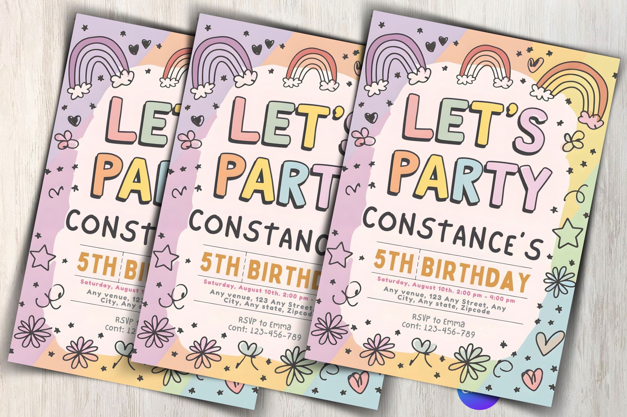 Editable Preppy Birthday Invitation