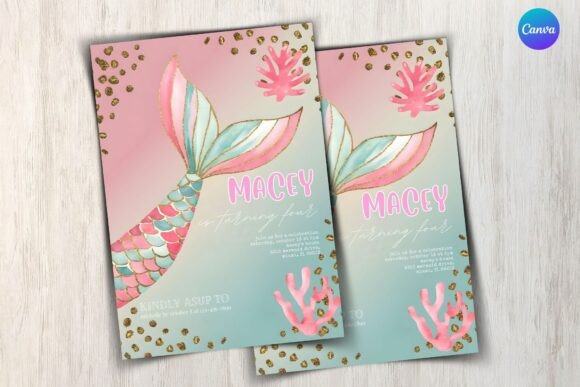 Mermaid Tail Birthday Invitation