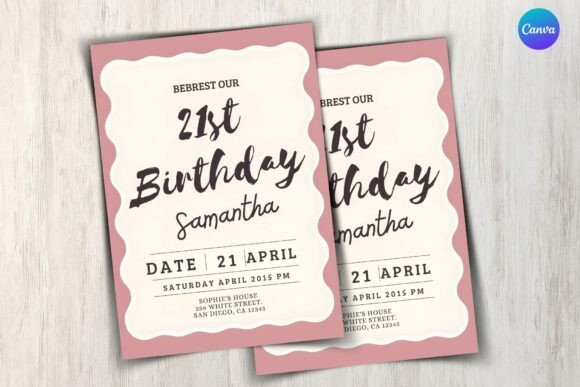 Retro Birthday Invitation Template