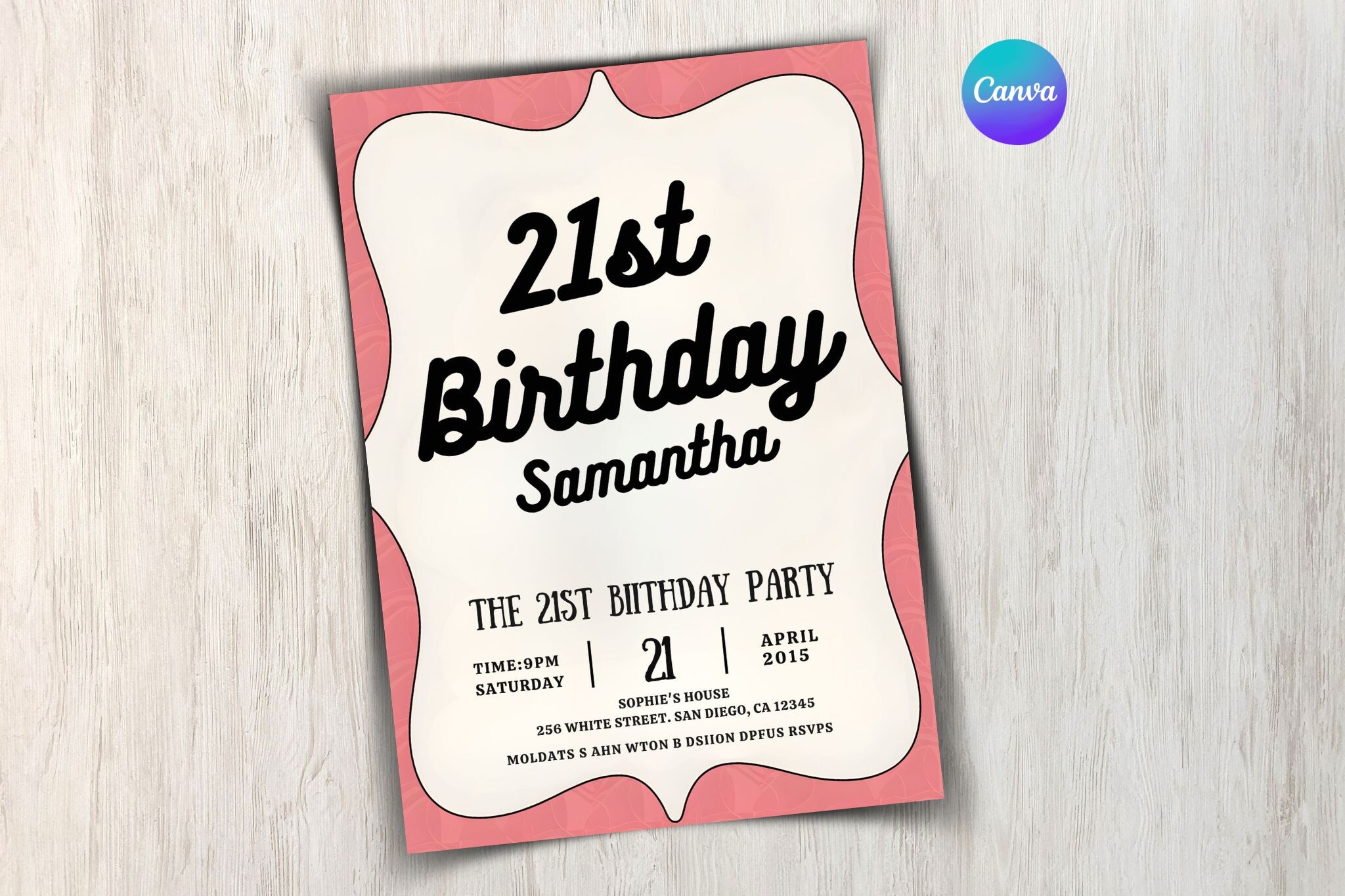 Retro Birthday Invitation Template