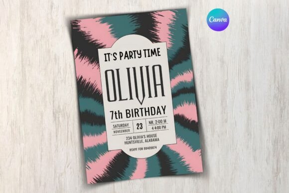 Tie Dye Birthday Invitation