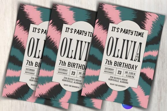 Tie Dye Birthday Invitation