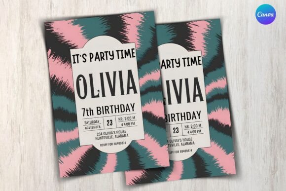 Tie Dye Birthday Invitation