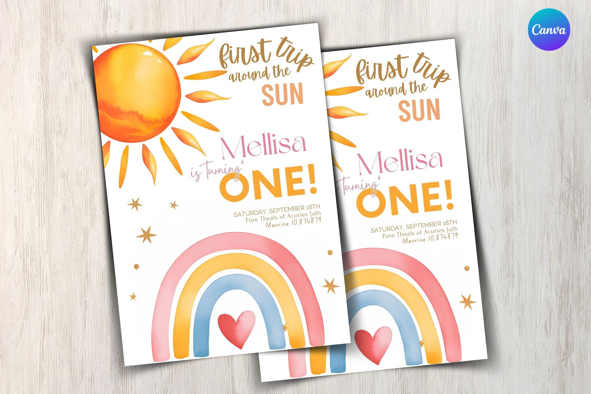 Around the Sun Birthday Invitation