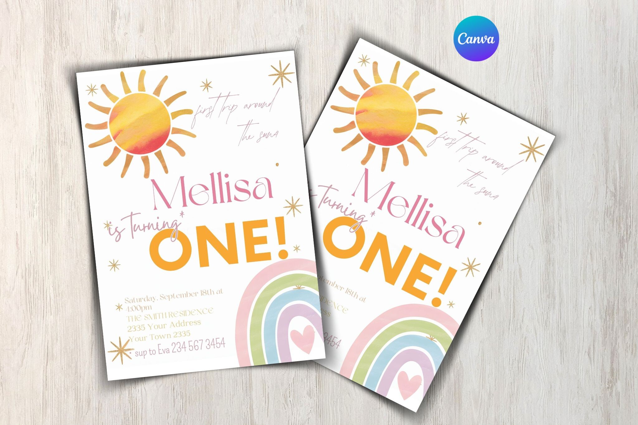 Around the Sun Birthday Invitation