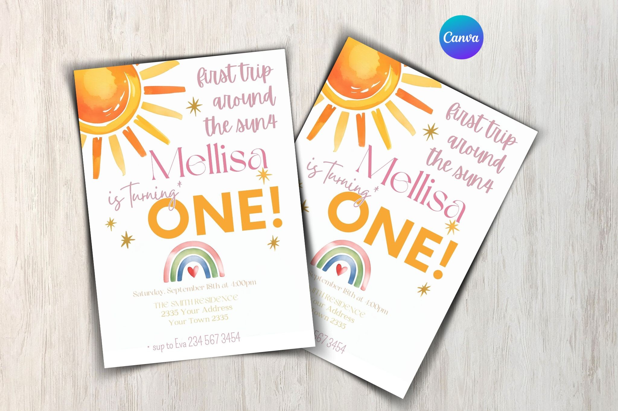 Around the Sun Birthday Invitation