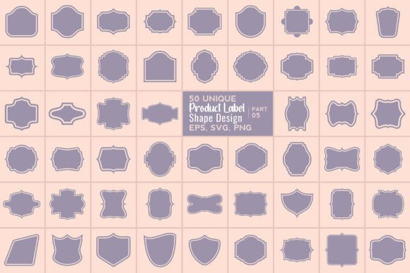 50 Vintage Labels Shape Collections
