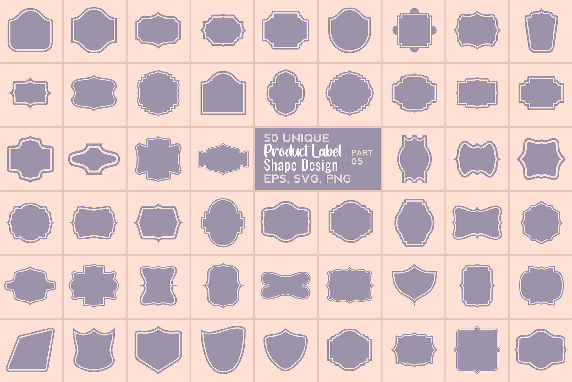 50 Vintage Labels Shape Collections