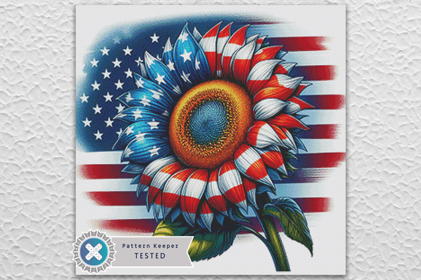 American Sunflower Cross Stitch Pattern