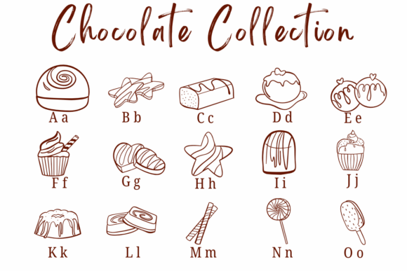 Chocolate Collection Font PNG with transparent background - Preview 1