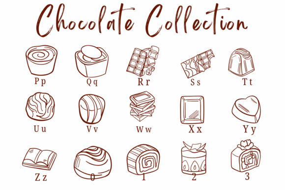 Chocolate Collection Font PNG with transparent background - Preview 2