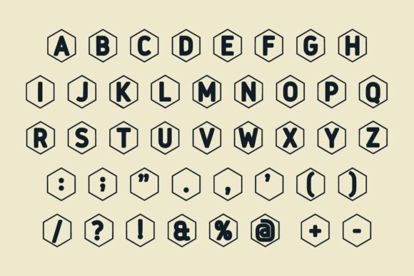 Hexagon Font PNG with transparent background - Preview 4