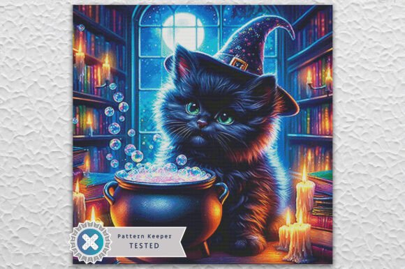 Halloween Kitten Cross Stitch Pattern