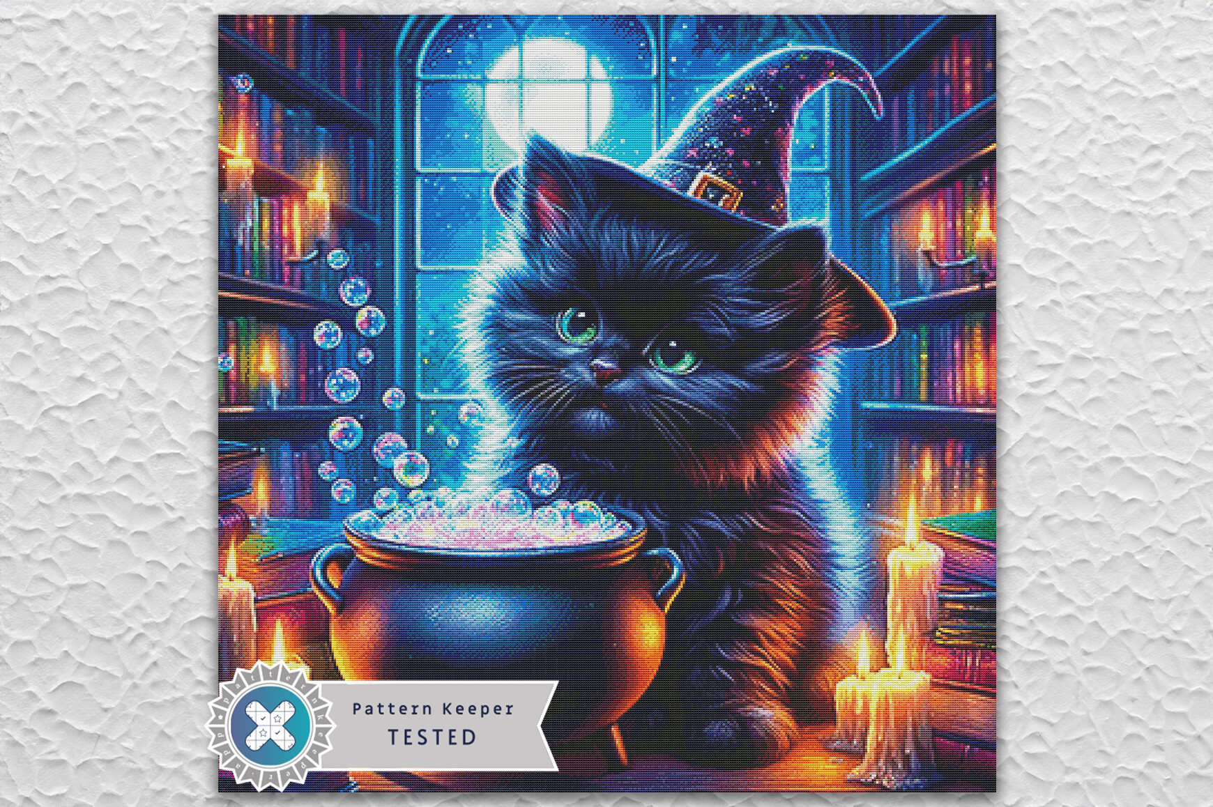 Halloween Kitten Cross Stitch Pattern