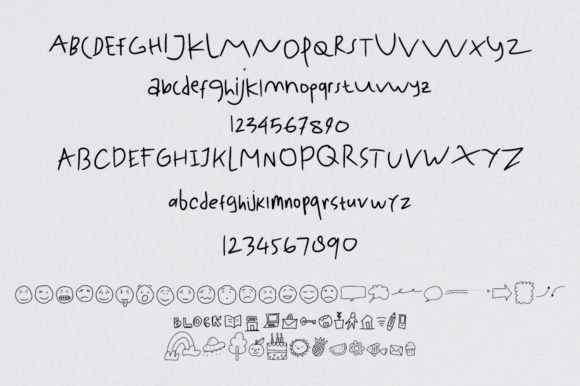 Kids Handmade Font PNG with transparent background - Preview 2