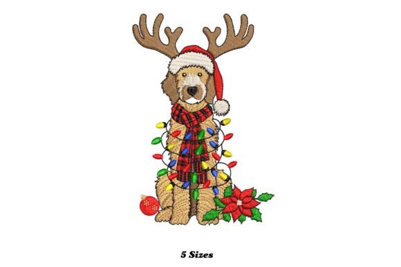 Lighting Goldendoodle Dog Christmas