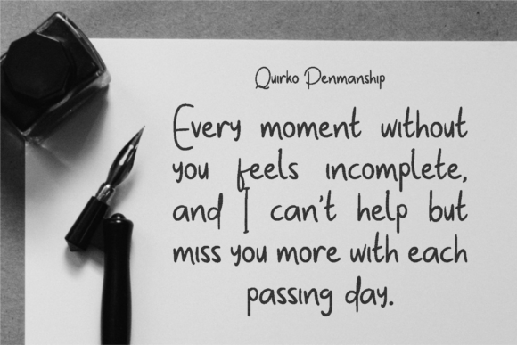 Quirko Penmanship Font PNG with transparent background - Preview 6