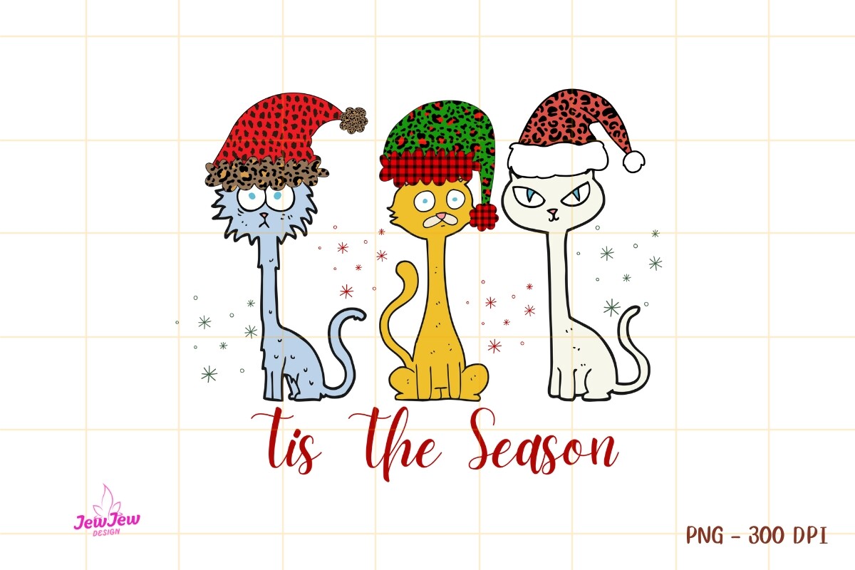 Quirky Christmas Cat Sublimation Graphic by JewjewDesign · Creative Fabrica