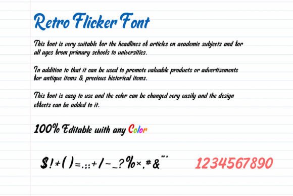 Retro Flicker Font PNG with transparent background - Preview 2