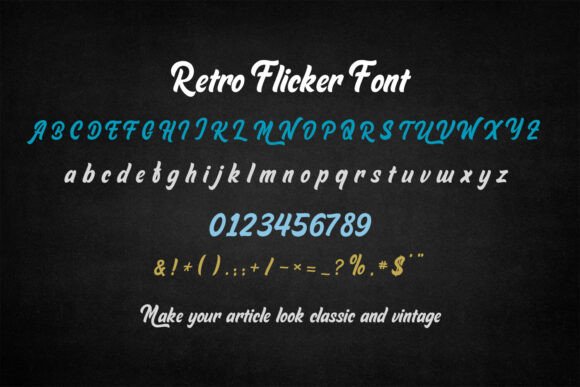 Retro Flicker Font PNG with transparent background - Preview 3