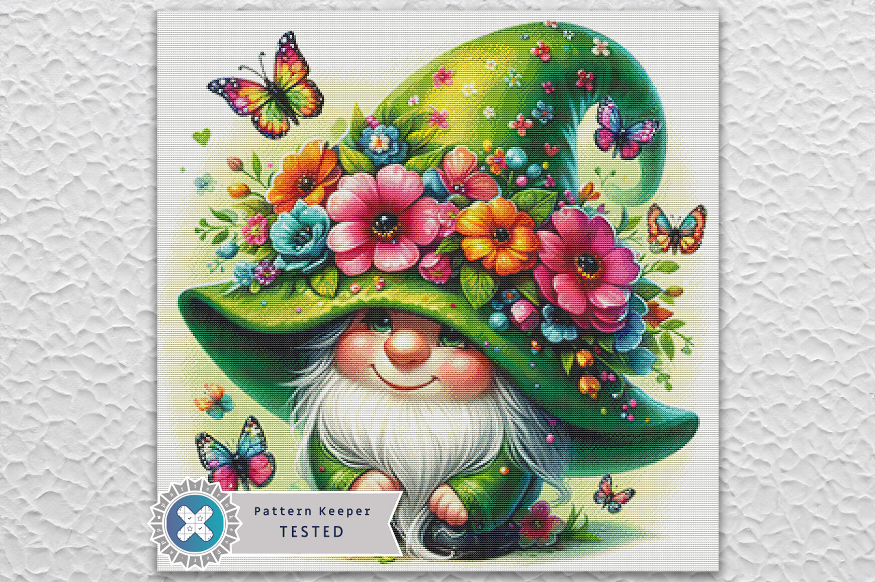 Summer Gnome Cross Stitch Pattern PDF