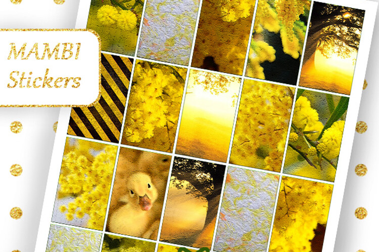 Yellow Flowers MAMBI Planner Stickers Graphic by Mama Lama design ...