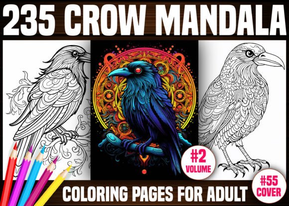 235 Crow Mandala Coloring Pages - KDP