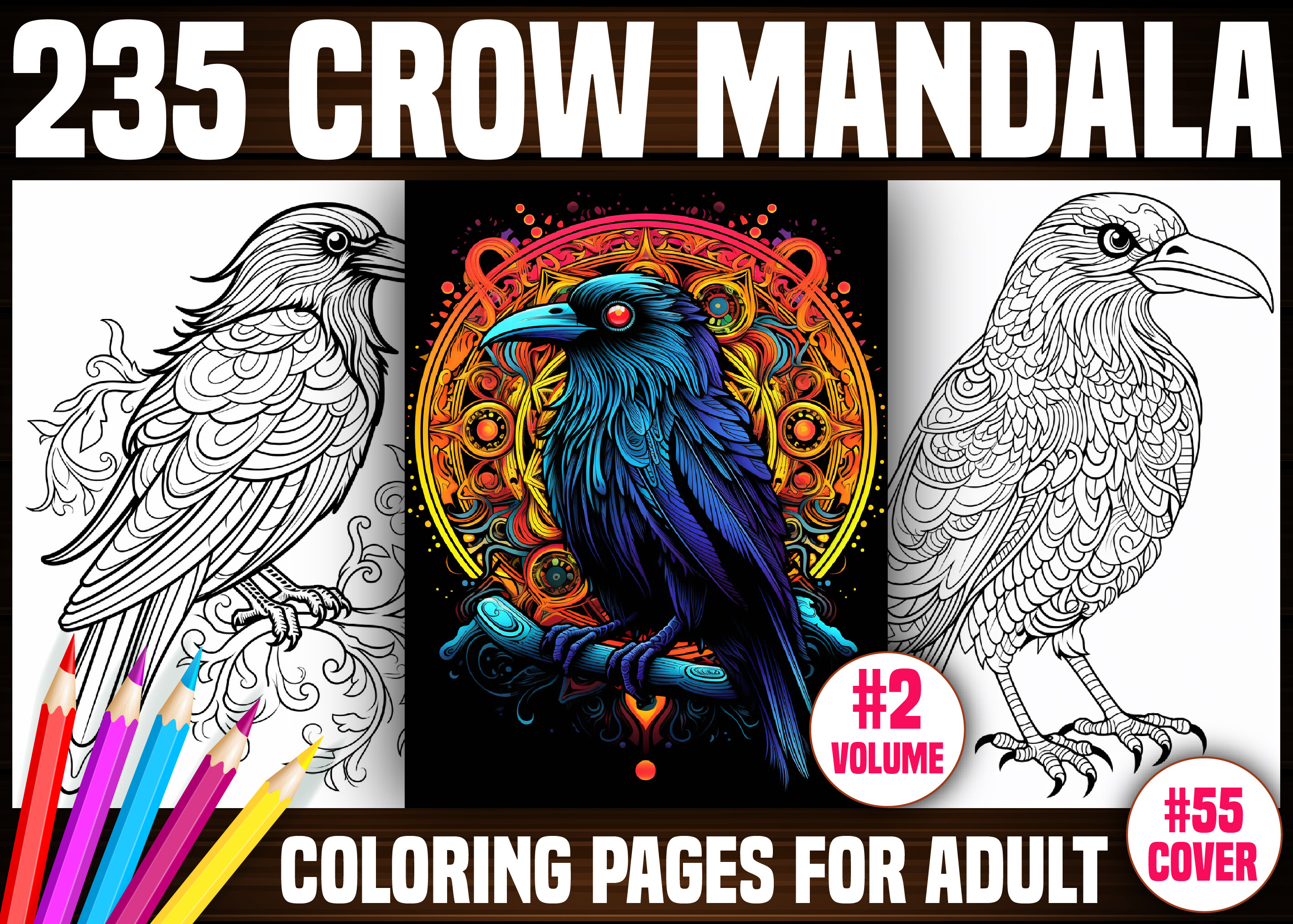 235 Crow Mandala Coloring Pages - KDP