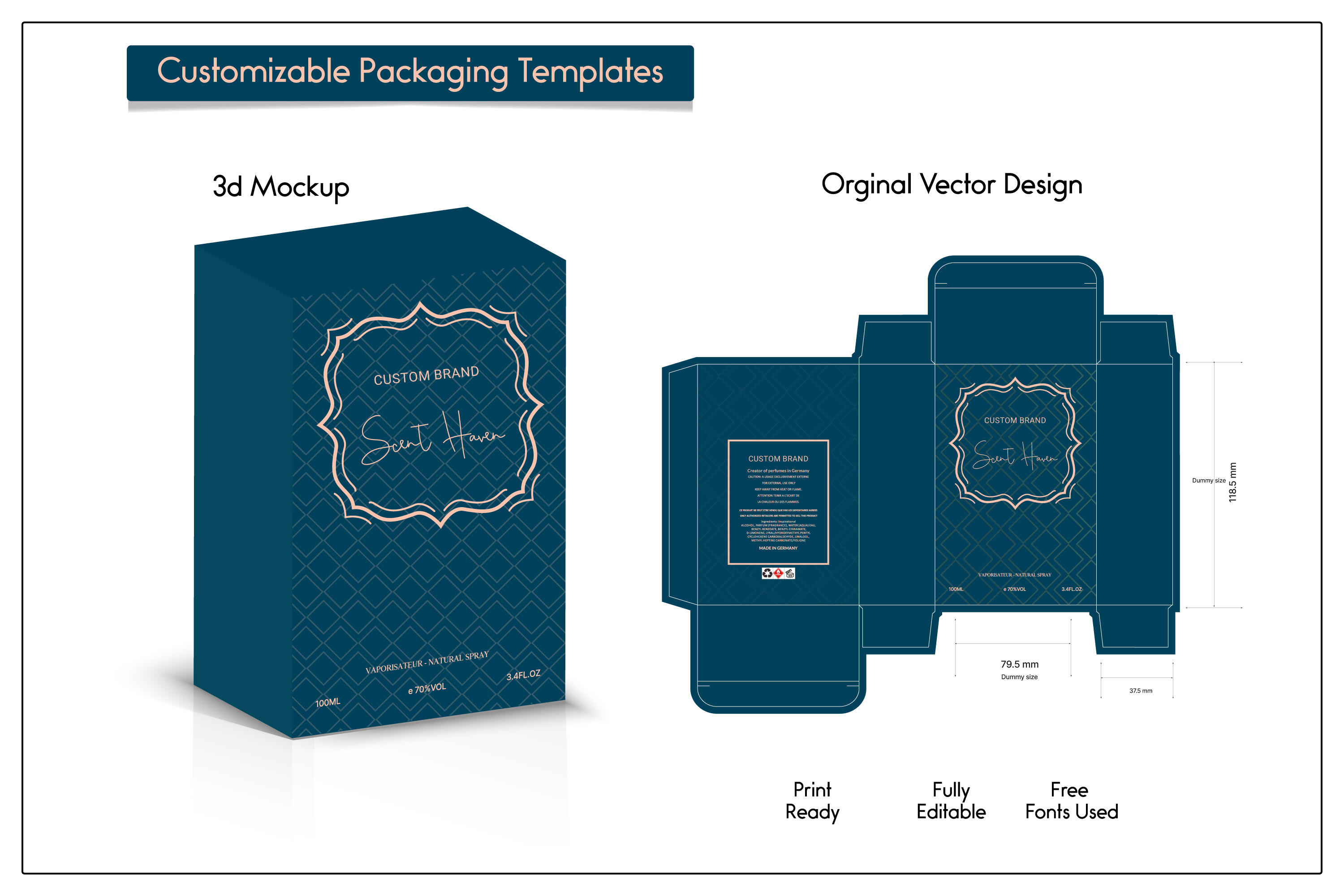 Customizable 3D Box Packaging Mockup for Graphic by sumonuix · Creative ...