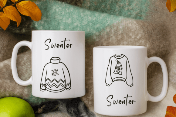 Cute Sweater Font PNG with transparent background - Preview 6
