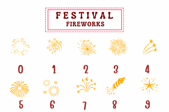 Festival Fireworks Font PNG with transparent background - Preview 3