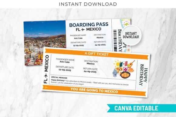 Free Mexico Surprise Ticket Template