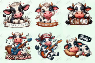 Funny Cartoon Cows Puns Clipart Graphic by HBM Clipart · Creative Fabrica