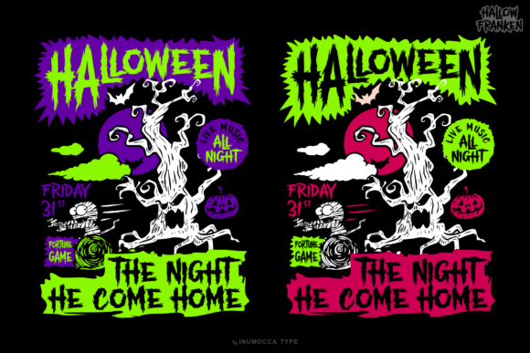 Hallow Franken Font PNG with transparent background - Preview 6