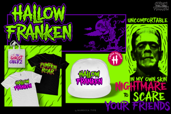 Hallow Franken Font PNG with transparent background - Preview 3