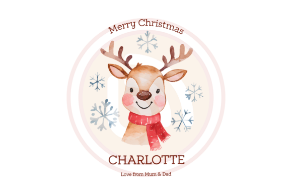Personalised Christmas Reindeer Baby Png