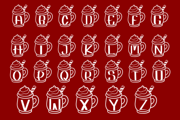 Chrismas Mug Font PNG with transparent background - Preview 1