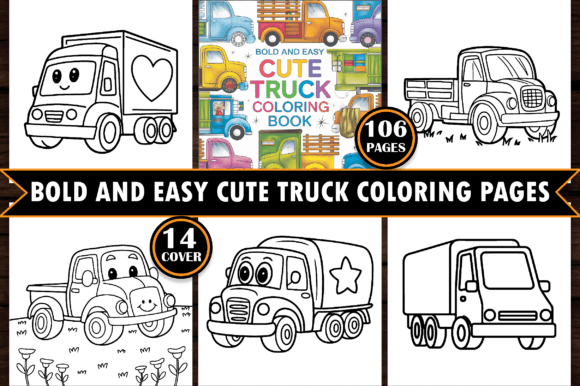 Bold and Easy Cute Truck Coloring Pages