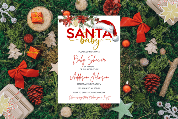 Christmas Santa Baby Shower Invitation