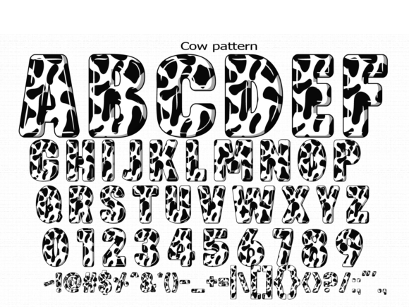 Cow Pattern Font - Preview 1