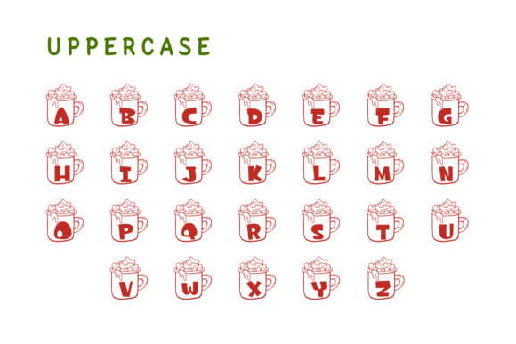 Cup Christmas Font PNG with transparent background - Preview 1