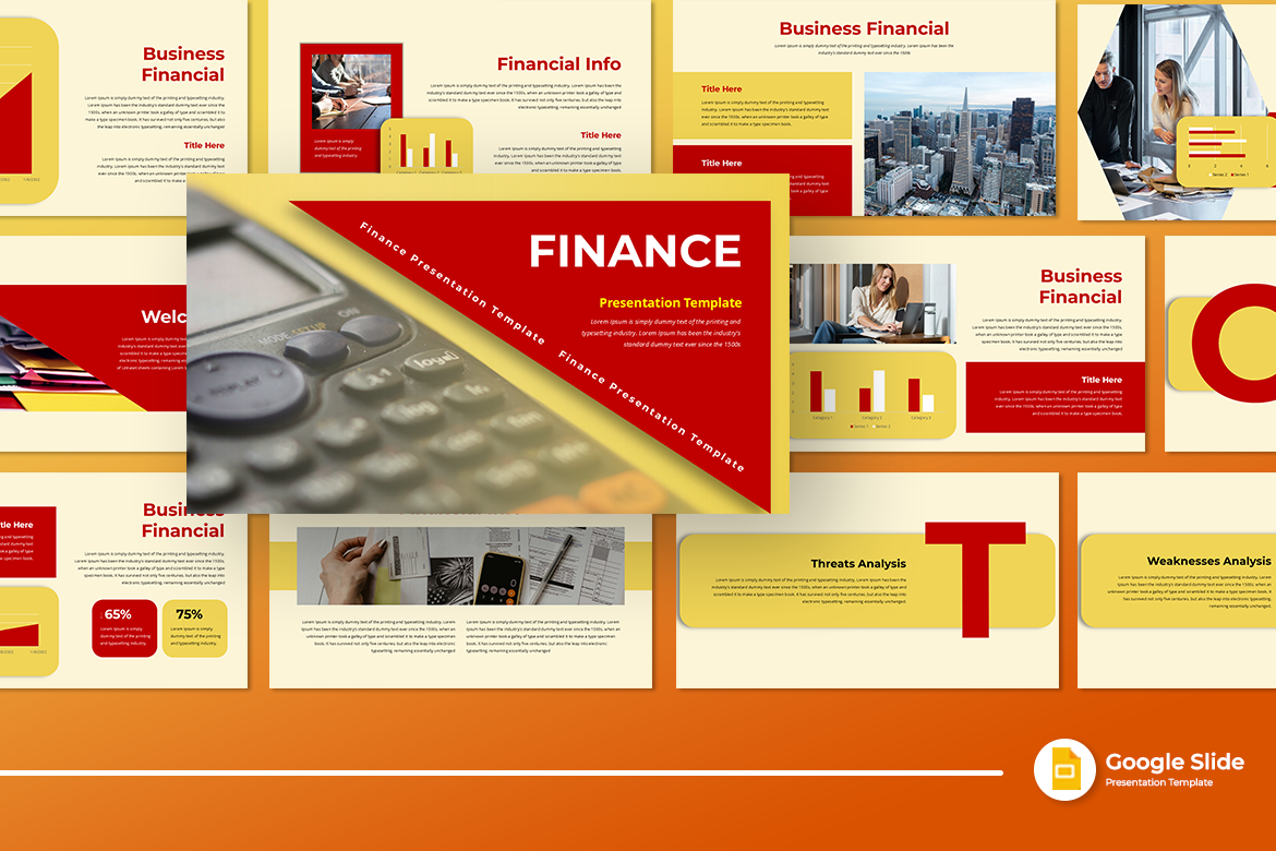 Finance Presentation Google Slides Template with Editable Design
